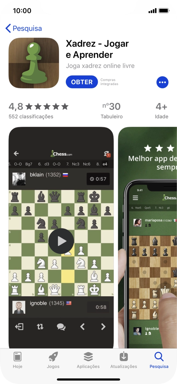 Prima OBTER e siga as instruções no ecrã para instalar a app.