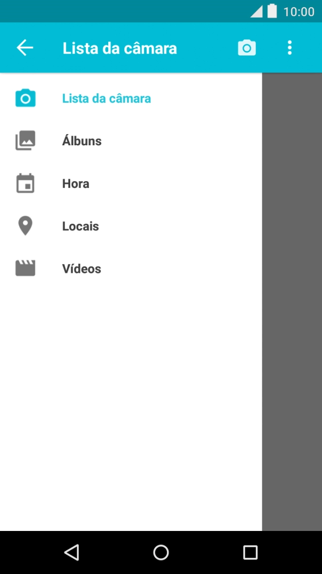 Prima Álbuns e vá até à pasta pretendida.