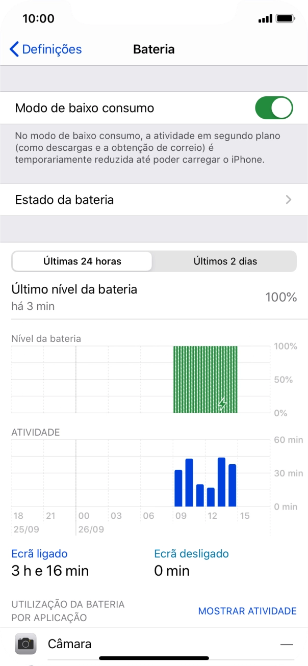Para voltar ao ecrã inicial, deslize o dedo de baixo para cima a partir da base do ecrã.