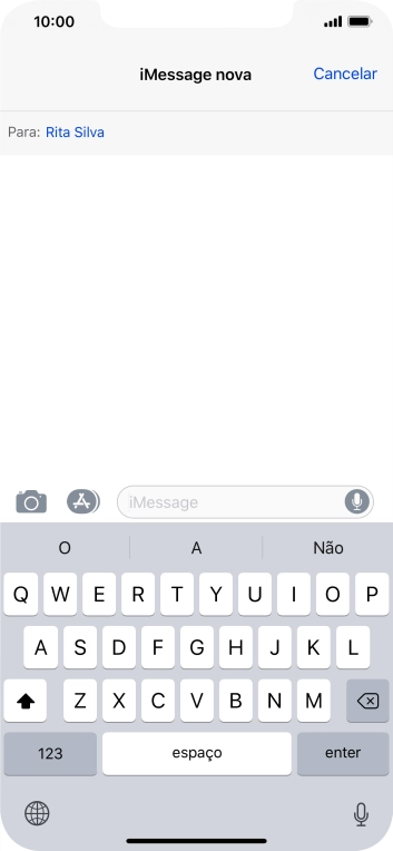 Também é possível enviar imagens, vídeo, audio e diferentes efeitos na iMessage. Siga as indicações no ecrã para enviar a iMessage com o conteúdo pretendido.