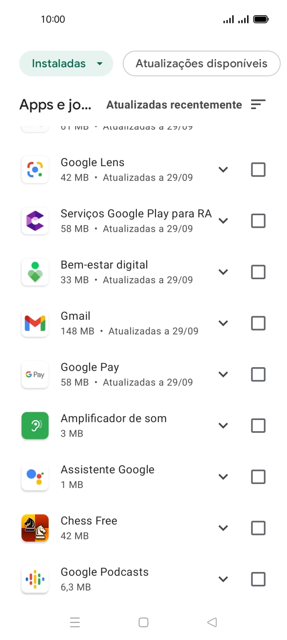 Prima a app pretendida.