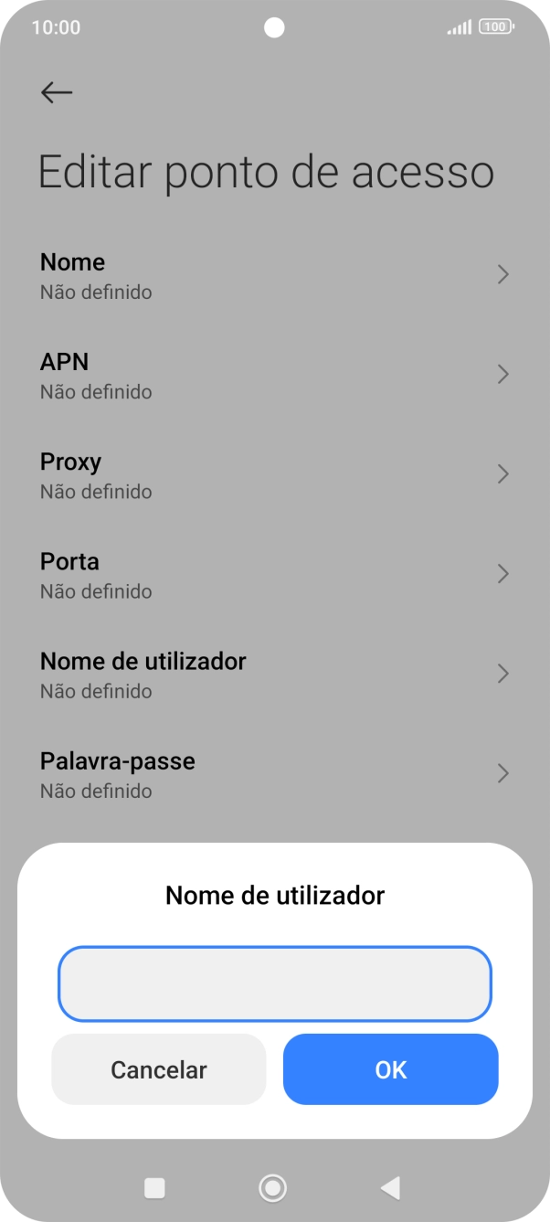 Introduza vodafone e prima OK.