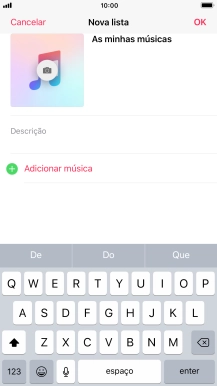 Prima Adicionar música.