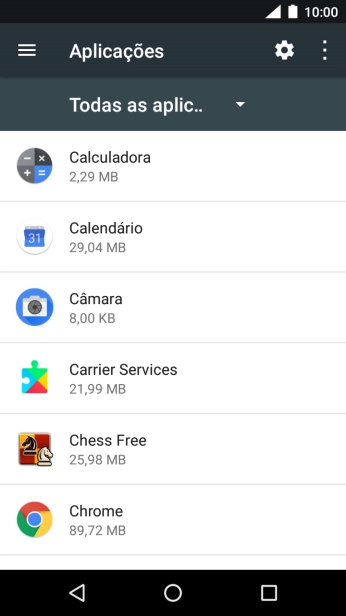 Prima a app pretendida.