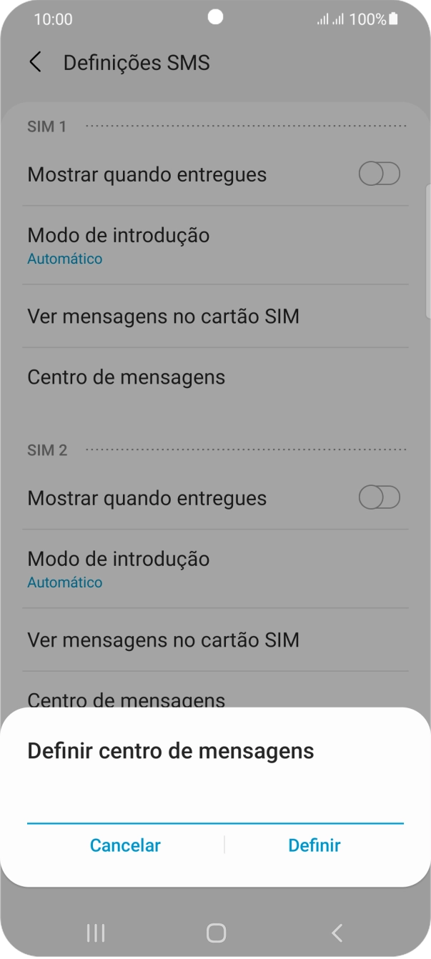 Introduza +351911616161 e prima Definir.