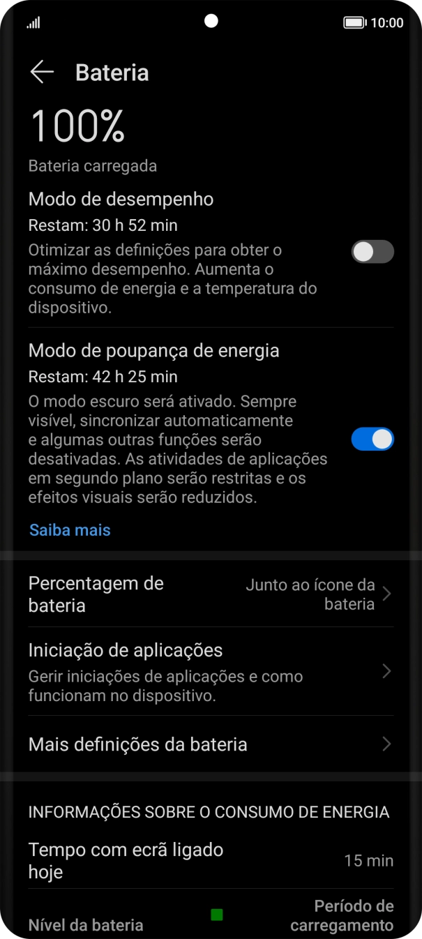 Para voltar ao ecrã inicial, deslize o dedo de baixo para cima a partir da base do ecrã.