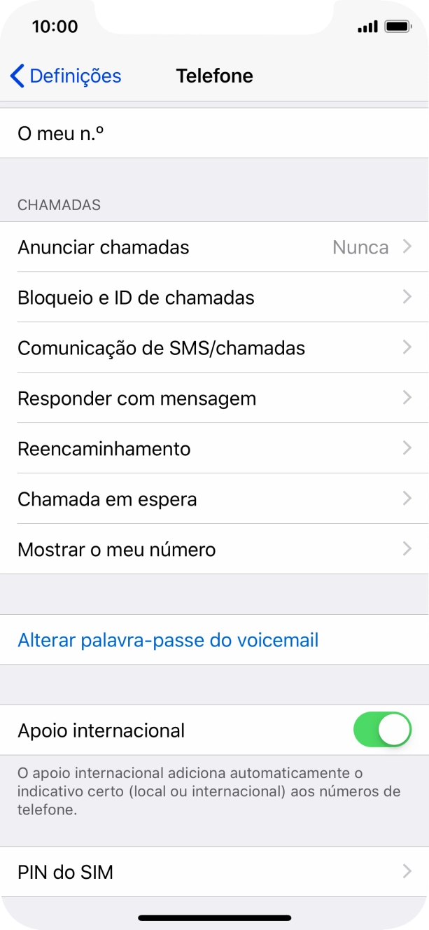 Prima Anunciar chamadas.