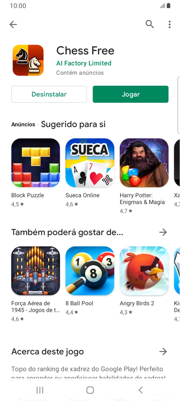 Prima a tecla de início para terminar e voltar ao ecrã inicial.