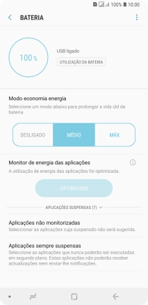 Prima a tecla de início para terminar e voltar ao ecrã inicial.