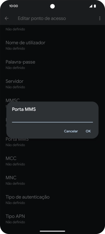 Introduza 80 e prima OK.
