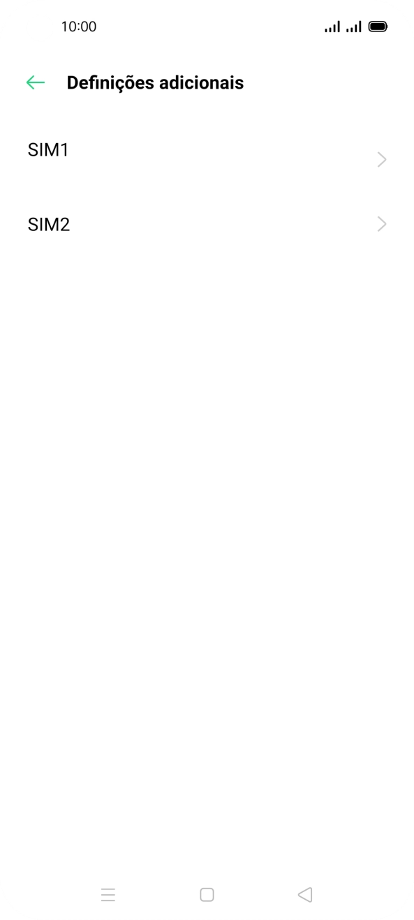 Prima o cartão SIM pretendido.