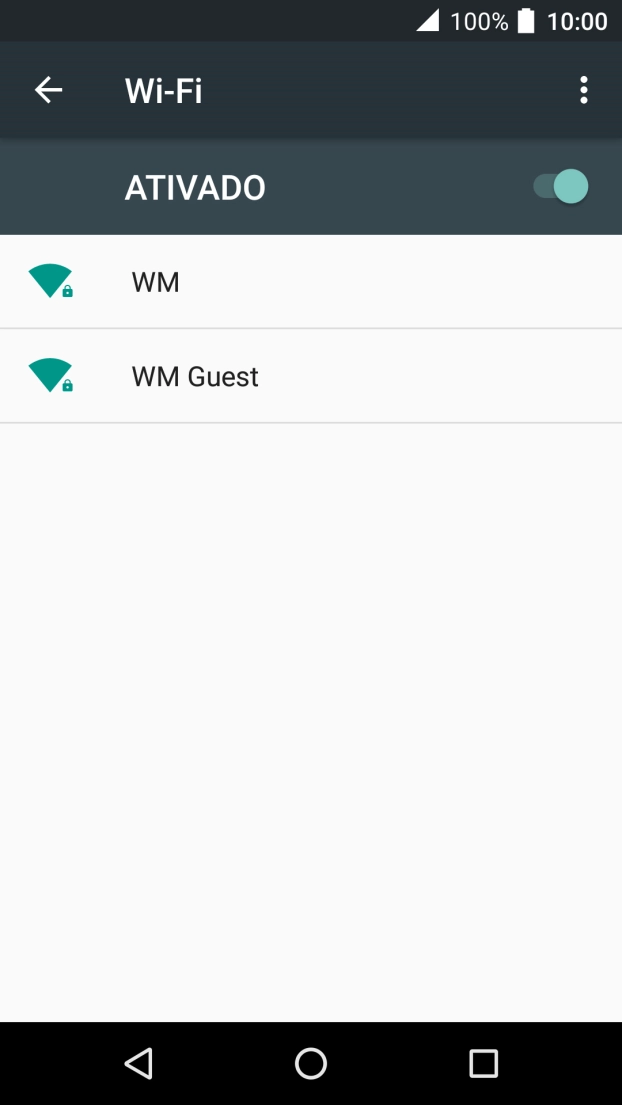 Prima a rede Wi-Fi pretendida.