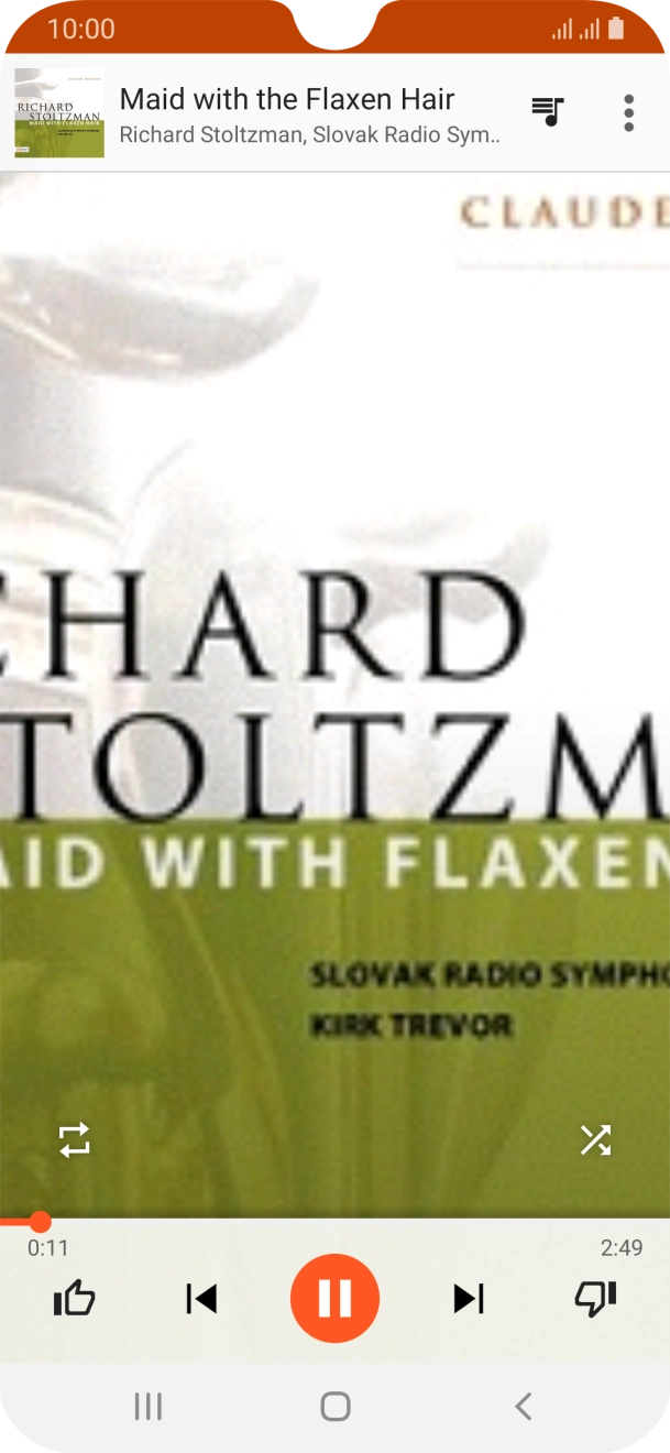 Prima a seta para a direita para ir para o ficheiro de música seguinte.