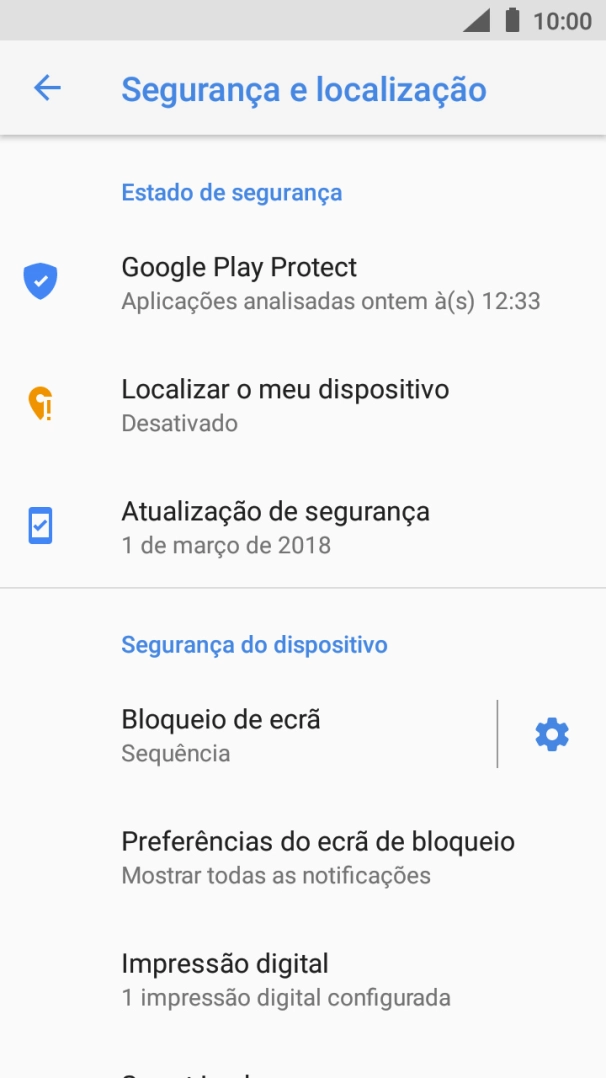 Prima Bloqueio de ecrã e introduza o código adicional de bloqueio do telefone que criou anteriormente.