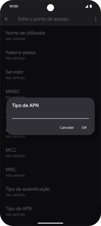 Introduza mms e prima OK.