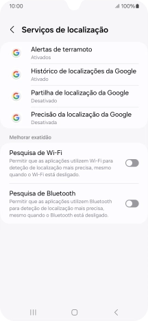 Prima Precisão da localização da Google.