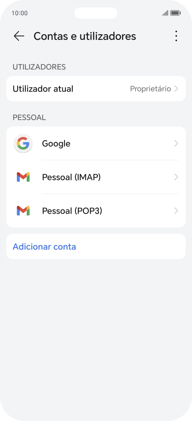 Prima o ícone de menu.