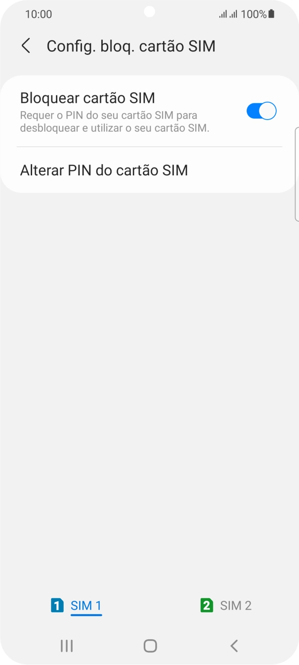 Prima o cartão SIM pretendido.