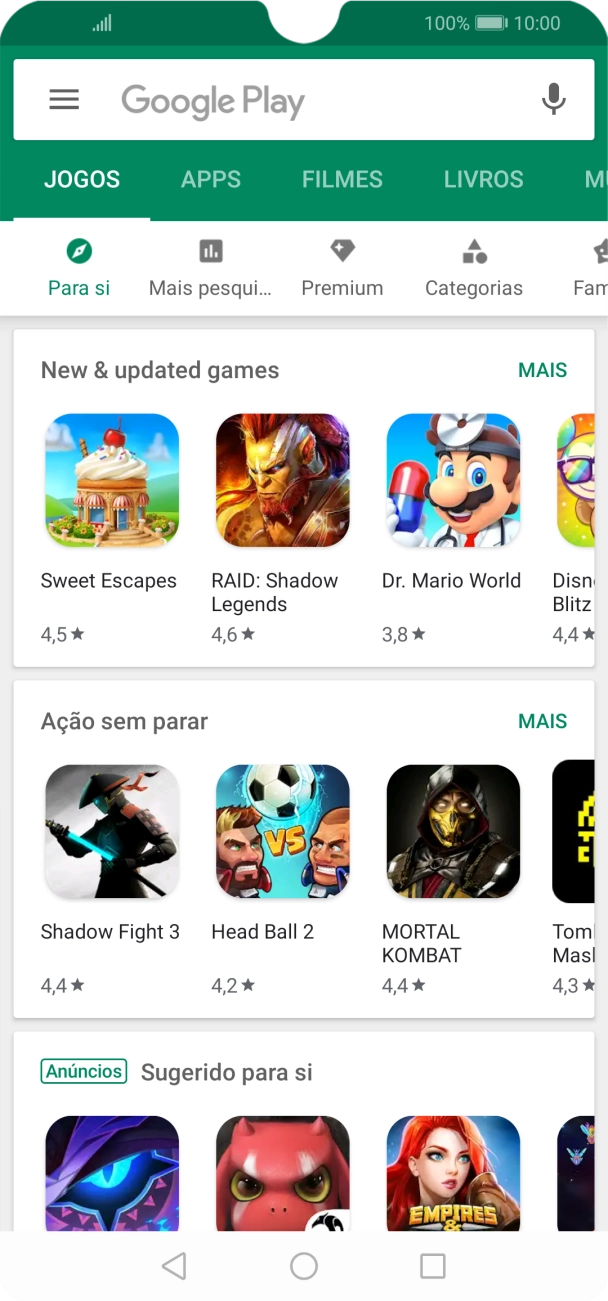 Prima a caixa de pesquisa.