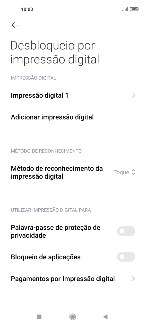 Prima os indicadores junto às definições pretendidas para as ativar ou desativar.