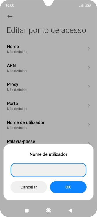 Introduza vodafone e prima OK.