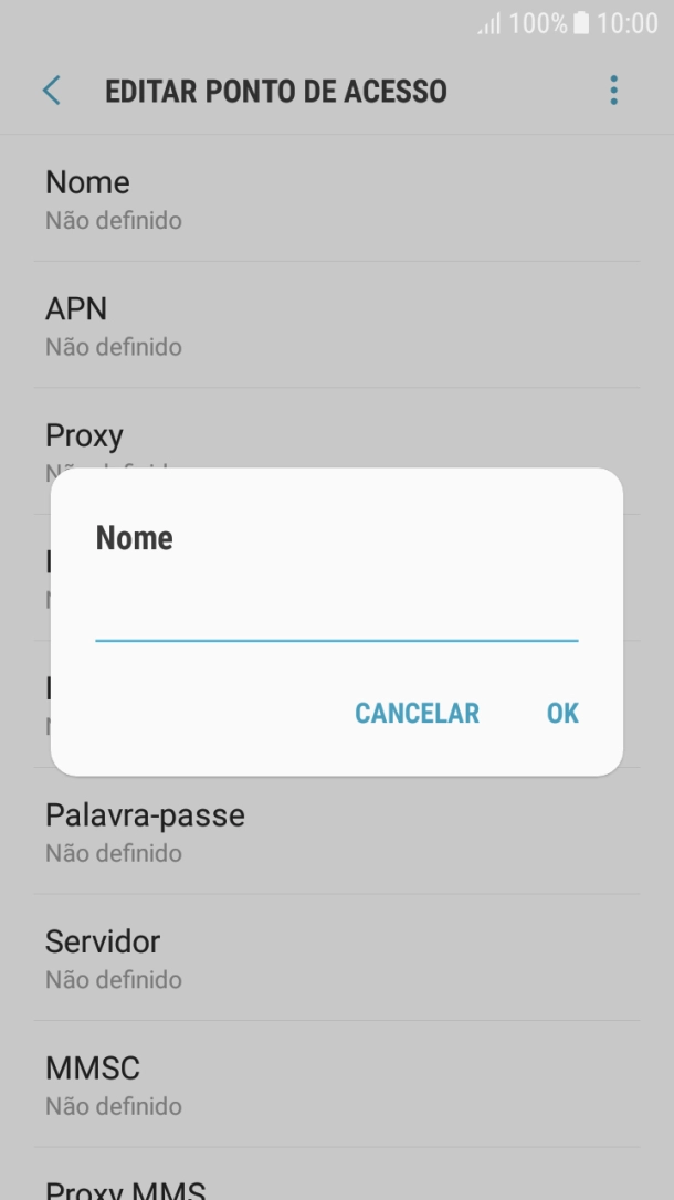 Introduza Vodafone Internet e prima OK.