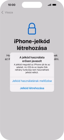 Ha kikapcsolod a funkciót, válaszd a Jelkód használatának mellőzése lehetőséget.
