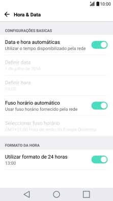 Prima Fuso horário automático para desativar a função.
