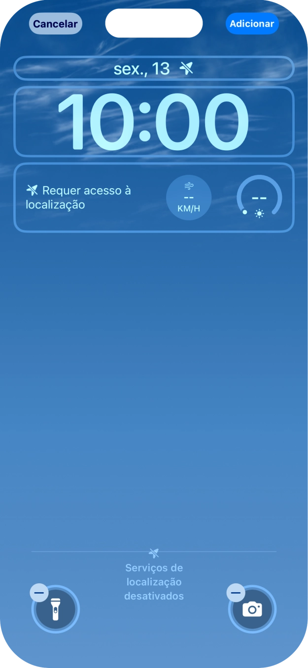 Se pretender personalizar a visualização da data no ecrã de bloqueio, prima o widget de data e siga as indicações no ecrã para escolher a visualização pretendida para o widget.