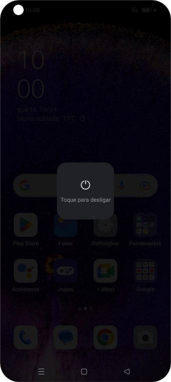 Prima Toque para desligar.