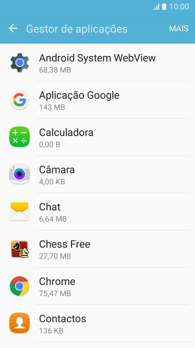 Prima a app pretendida.