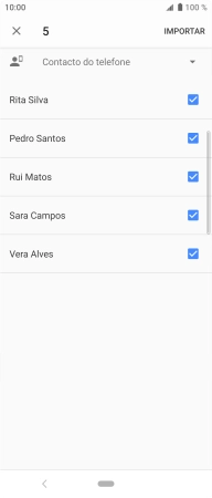 Prima a lista suspensa.
