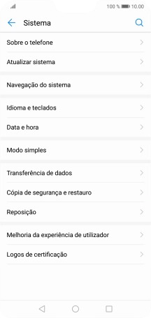 Prima Atualizar sistema. Se existir uma nova versão de software disponível, será agora indicado no ecrã. Siga as indicações no ecrã para atualizar o software do telefone.