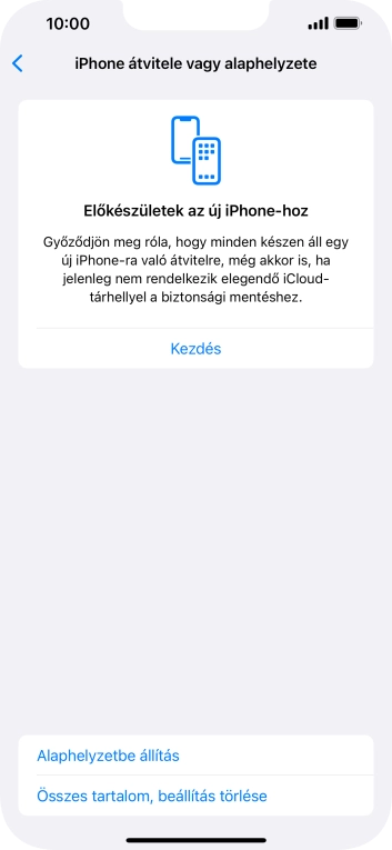 Válaszd az Alaphelyzetbe állítás lehetőséget.