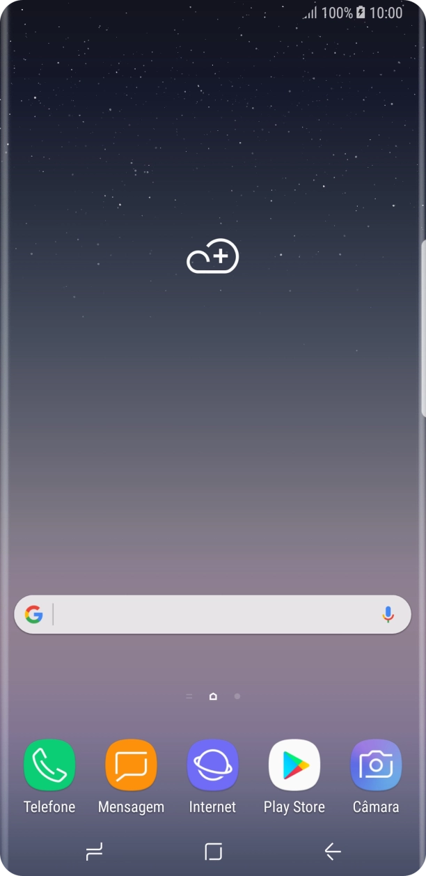 Quando o ícone de bateria em carregamento for mostrado no ecrã, a bateria está em carregamento.