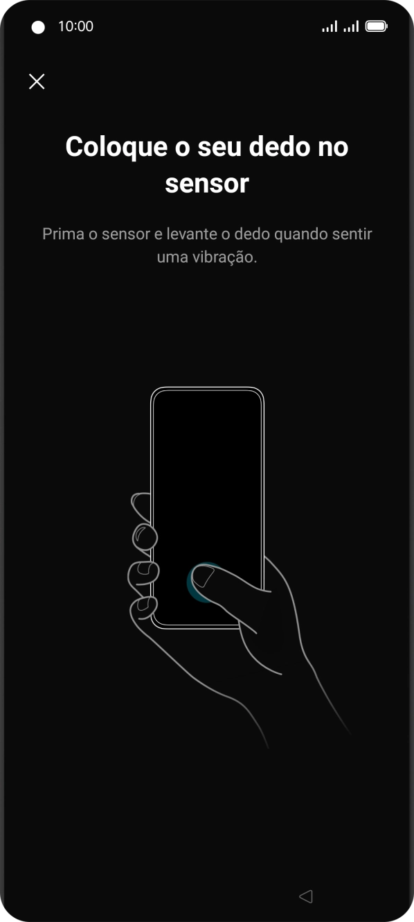 Siga as indicações no ecrã para definir a impressão digital como código de bloqueio.