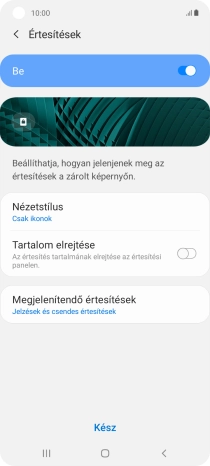 Válaszd a kívánt beállításokat a funkciók be- vagy kikapcsolásához.