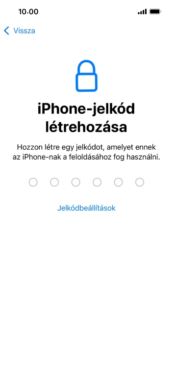 Válaszd a Jelkódbeállítások lehetőséget.