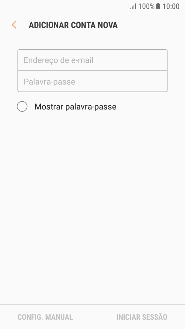 Prima Endereço de e-mail e introduza o seu endereço de e-mail Vodafone.