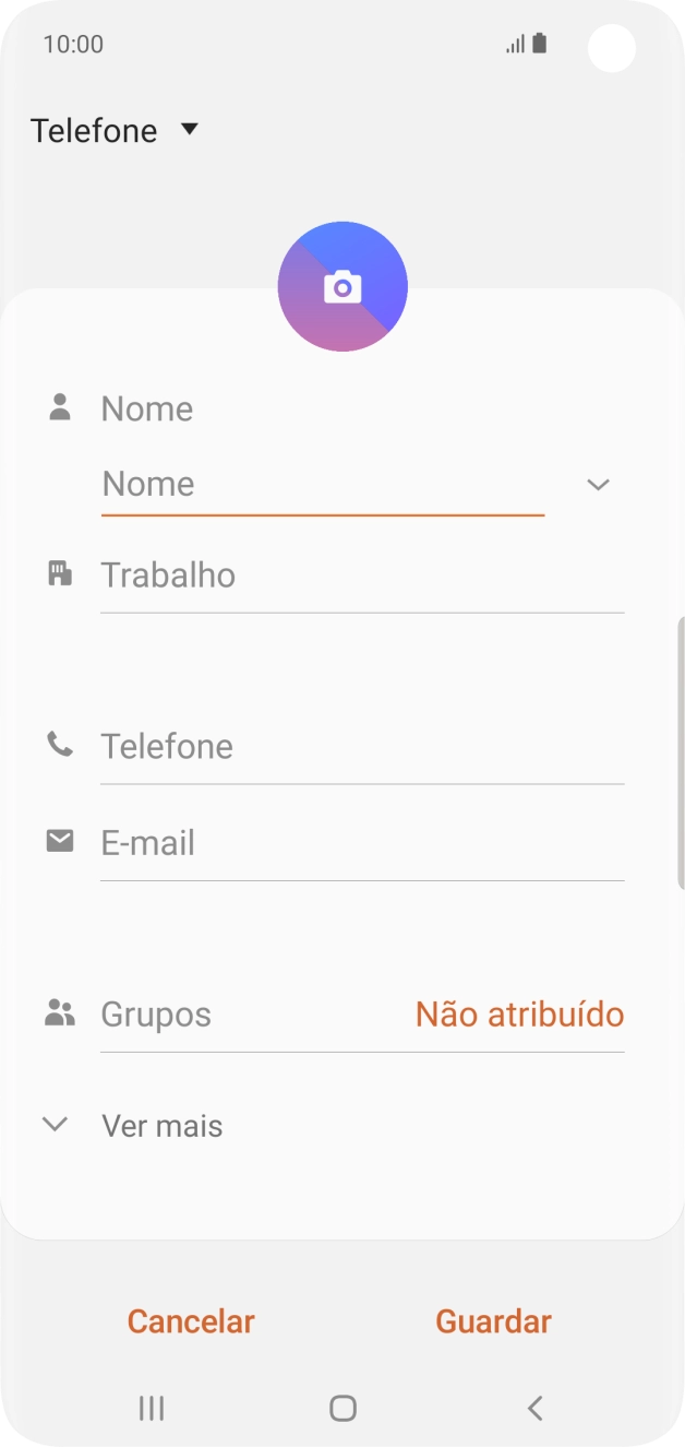 Prima a lista suspensa da lista de contactos.