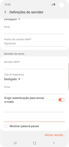 Prima Iniciar sessão.