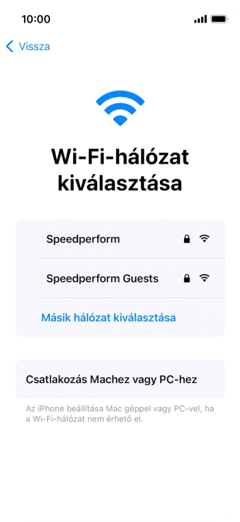 Válaszd ki a kívánt Wi-Fi hálózatot.