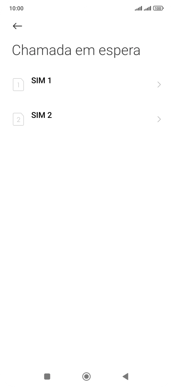 Prima o cartão SIM pretendido.