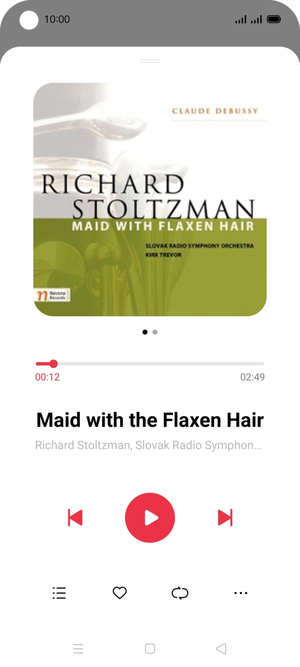 Prima a seta para a direita para ir para o ficheiro de música seguinte.