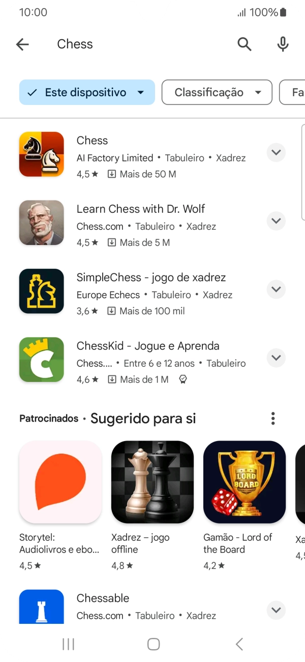 Prima a app pretendida.