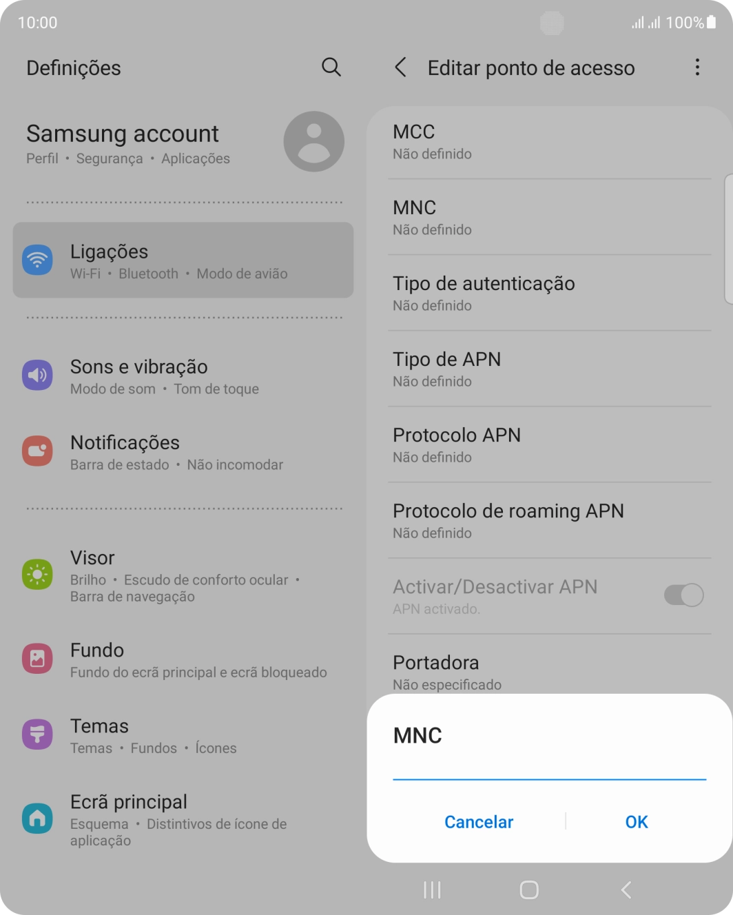 Introduza 01 e prima OK.