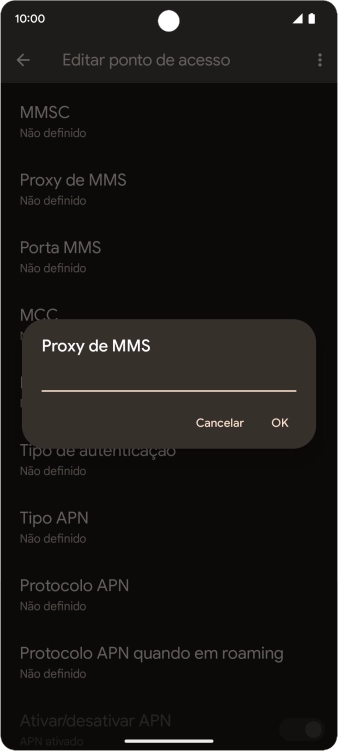 Introduza iproxy.vodafone.pt e prima OK.