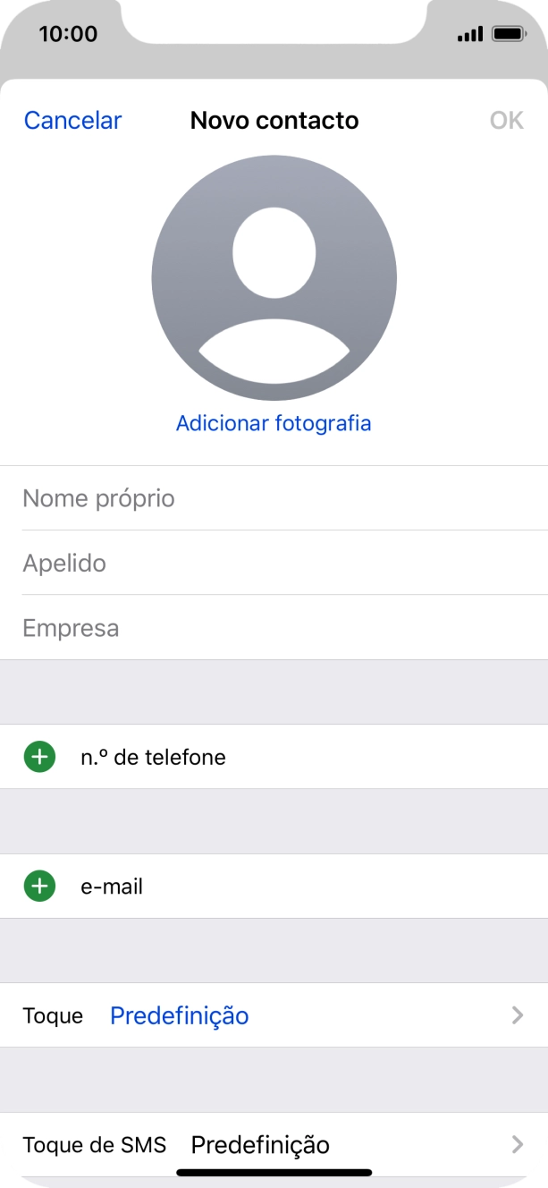 Prima Nome próprio e introduza o nome próprio.