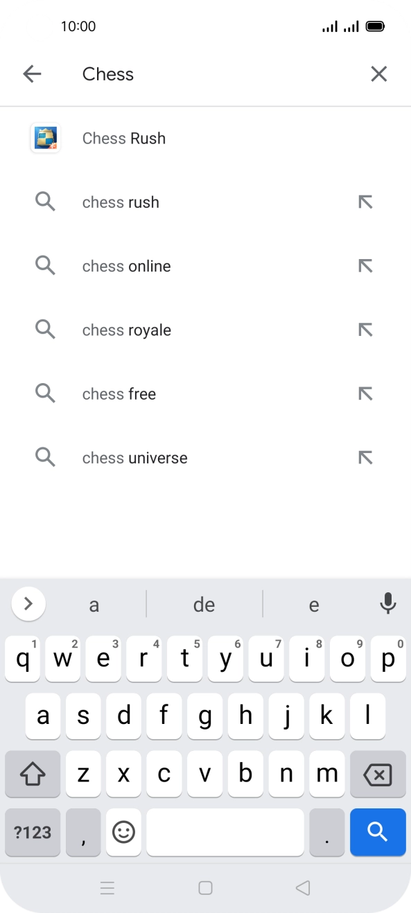 Introduza o nome ou categoria da app pretendida e prima o ícone para pesquisar.