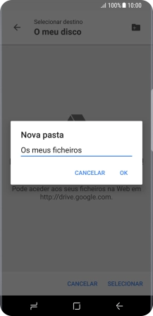 Introduza o nome pretendido para a pasta e prima OK.